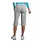 Danskin Now Women's Dri-More Core Striped Bermuda Below Knee Shorts Activewear (M, Gray)