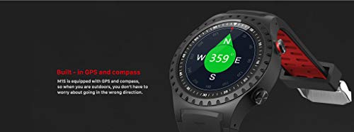 Sunward M1S Card Sports Bluetooth Smart Watch GPS Positioning Compass Waterproof Sports Watch Activity Tracker Pedometer for Smartphone (Red)