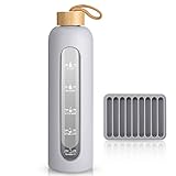 Sursip 32 oz Borosilicate Glass Water Bottle with