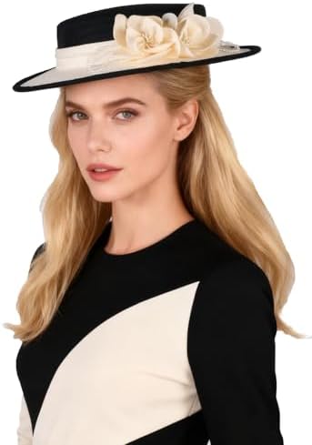 Big Wide Brim Fascinator Hats for Women Kentucky Church Tea  display picture 3