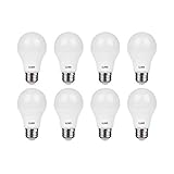 LUNO A19 Non-Dimmable LED Bulb, 6.0W (40W Equivalent), 450 Lumens, 4000K (Neutral White), Medium Base (E26), UL Certified (8-Pack)