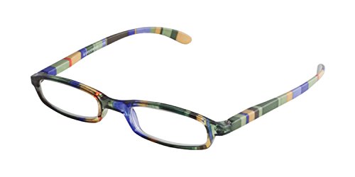 Wink Fancy Slim Green Stripe Reading Glass with Matching Case, +1.25, 0.200 Ounce