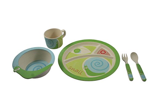 EcoBamboo Ware Kids Bamboo Dinnerware Set, Snail