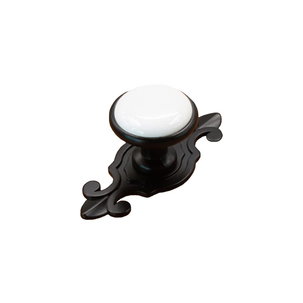 SEIWEI 1/8Pcs Vintage Ceramic Door Knobs Brass Classic Door Handles, 5 Styles Flower Mushroom-Shaped Brozne Antique Ceramic Door Knob for Cabinet Drawer Cupboard Wardrobe Closet Dresser