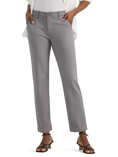 Lee Women's Ultra Lux Comfort Any Wear Side Vent Ankle Pant HD Gray 8 at Amazon