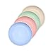 choary Lightweight &Unbreakable Wheat Straw Plates 7.87”4 Pack, Non-Toxin Healthy Eco-Friendly Degradable Dishes, BPA free plates,Dishwasher Microwave Safe Plates,Reusable Plate for Fruit Snack.