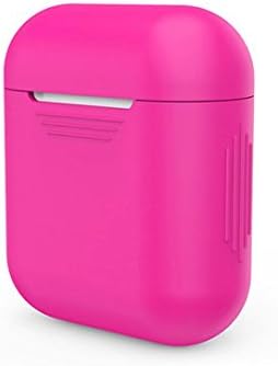 Prettymenny Protective Case, Soft Silicone Shock Proof Protective Cover Case For Apple AirPods Earphones (Hot Pink)