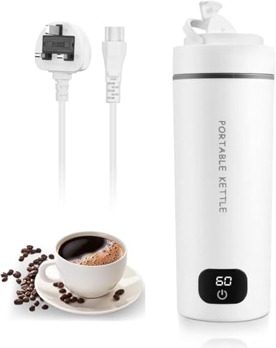 Gywjioy Portable Electric Kettle, Travel Electric Cup， Temperature Controls and LCD Display, 316 Stainless Steel and 450ml, 6 Temperature Controls and LCD Display，Auto Shut Off & Boil Dry Protectio