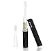 Meafeng Travel Electric Toothbrush with 2 Brush Head 2 Modes Waterproof Sonic Toothbrush by Battery Powered Portable Mini Design for Daily Oral Care Business Travelling and Holiday Use (Black)