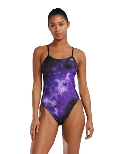 TYR Women’s Durafast Elite Cutoutfit Swimsuit, Purple/Starborne, 40