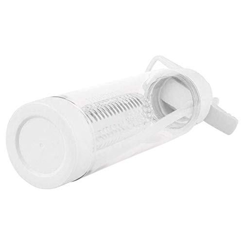 Fullwei Fruit Infuser Water Bottle 24oz Fruit Cup With Straw Lid and Full Length Infusion Basket for Fitness and Home, Flip Lid - Leak Proof and Durable (white)