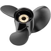 Qiclear 10 1/2X13 Outboard Propeller fit Mercury 30-70HP 48-73136A45 | Upgrade 13 Spline Tooth Aluminum Outboard Boat Propeller for Mercury Motos 30/35/40/45/50/55/60/70HP, Rh