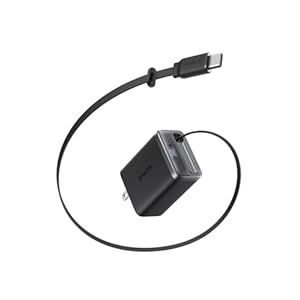 Anker Nano Charger (35W, 巻取り式 USB-Cケーブル) ブラック USB PD USB-C 急速充電器