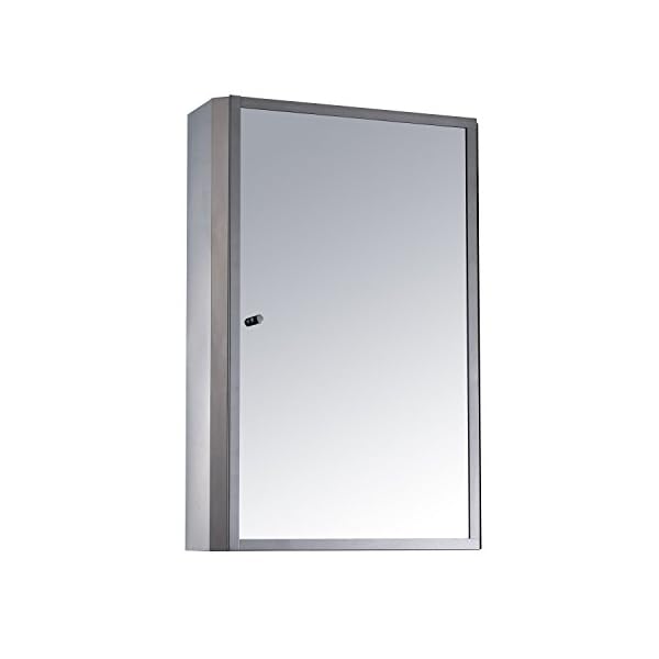 Vertical 24″ Stainless Steel Bathroom Wall Mirror Medicine