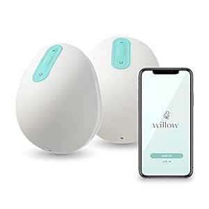 Willow Pump Wearable Breast Pump | Quiet &amp; Hands-Free, Portable, in-Bra Double Electric Breast Pump with App | The Only Pump That Lets You Pump in Any Position (24mm)