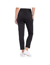 Pantalones de dama con cintura alta, pierna delgada, pantalones elásticos con bolsillos