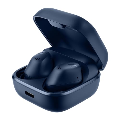Sennheiser ACCENTUM True Wireless Earbuds – Crystal-Clear Sound with Hybrid ANC, Ergonomic Design, 28-Hour Battery Life, Touch Interface and Dual Mic Call Quality – Blue