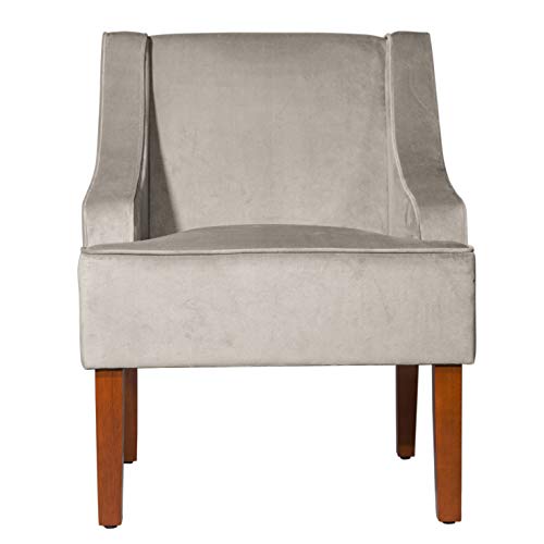 HomePop Swoop Arm Accent Chair, Velvet Grey Pricepulse