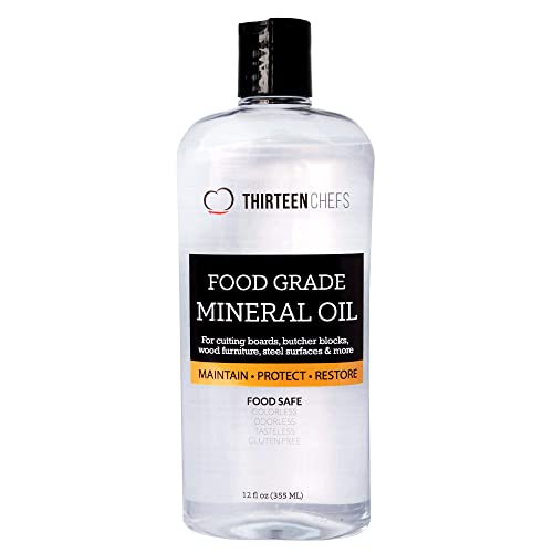Thirteen Chefs Mineral Oil 12oz Food Grade Conditioner for Wood