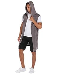 RAGEMALL Mens Sleeveless Long Cardigan Open Front