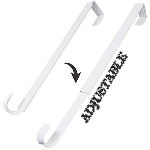 Anapoliz White Wreath Hanger Adjustable Hook Hanger for Front Door