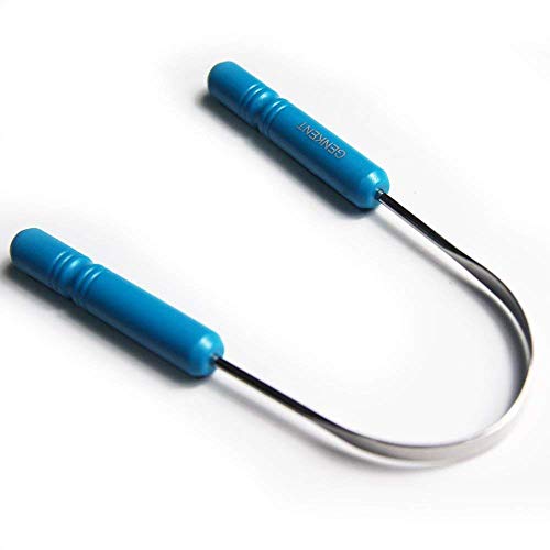 Tongue Scraper Cleaner, Surgical Grade Antibacterial Stainless Steel (Limpiador de lengua de acero inoxidable), Eliminates Bad Breath Halitosis (Colors may vary) - Thumbnail 4