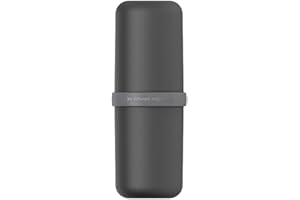 tisueteyi Travel Wash Cup Toothpaste Toothbrush Storage Box Organizer Holder Home Hotel Bathroom Container Carrying Case, Bla