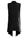 BILY Women's Classic Open Front Sleeveless Drape Cardigan Black Large