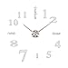Soledi Wall Clock Decal Modern DIY Large Number Wall Clock 3d Mirror Surface Wall Sticker Clock Home Office Room Art Decor Silver