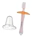 Simba Soft Bristle Silicone Baby Toothbrush with Milk Residue/Fur Scrubber (Orange)
