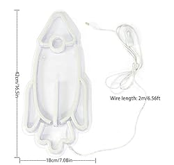 Rocket Neon Signs for Bedroom Decor, USB Powered