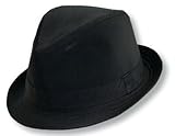 Leg Avenue Black Cotton Fedora Hat,  Large/XL