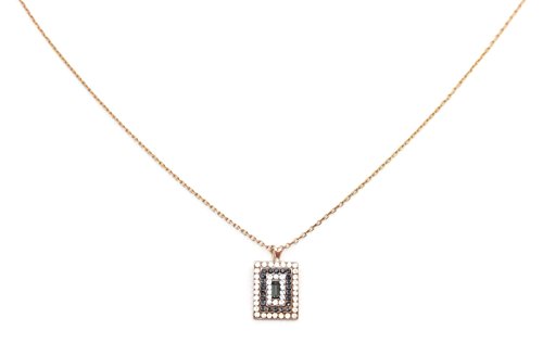 Mariana Rose Gold Plated Swarovski Crystal Pendant Necklace Grey Moonight  Mix Rectangle 1080 Zulu