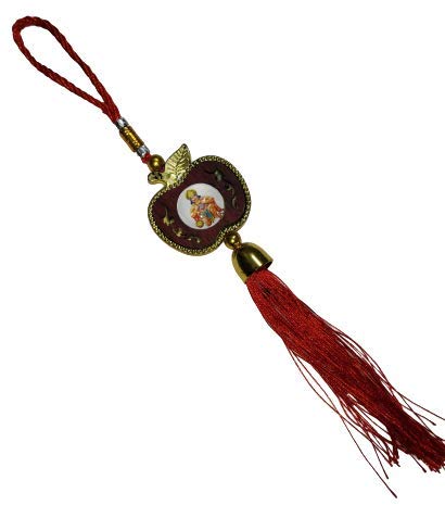 NPRC Lord Anjaneya Double Sided Hindu Religious Car Rear-View Mirror Hanging God Idol 2 Side Frames in Thread Car Accessories NPRC Lord Anjaneya Double Sided Hindu Religious Car Rear-View Mirror Hanging God Idol 2 Side Frames in Thread Car Accessories