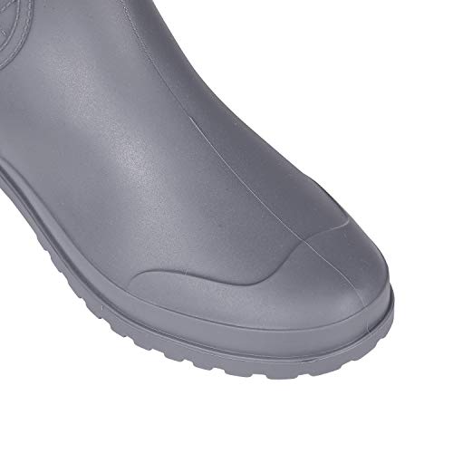 Women's Mid Calf Rain Boots Waterproof Lightweight Garden Shoes Grey - Thumbnail 4