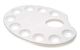 Darice White Plastic 10 Well Oblong Paint Palette - Perfect for Oil, Watercolor and Acrylic Paints - Wells are Great for Holding and Mixing Colors - for Fine Artists and Crafters - Washable, 6.5"x9"