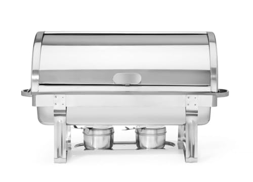 HENDI Chafing Dish - Rolltop, geeignet fuer Gastronormbehaelter bis zu 100 mm tief., Warmhaltebehaelter, Speisewaermer, Behaelter, 9L, 590x340x(H)400mm, Edelstahl 18/0, grau