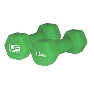 Urban Fitness Neoprene Covered Hex Dumbbells Fitness (Pair) Green 2 x 1.5kg