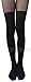 AM Landen Sexy MOCK Thigh-Highs Pantyhose Tights(Sheer Black/Black) Small to Medium (US Size 2-6)
