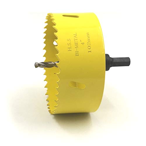 JIECHENG 4-Inch HSS M42 Bi-Metal Hole Saw Kit With Arbor - Cuts Wood, Steel, Aluminum Up To 1.5" Deep