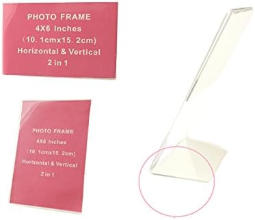 Dephia 12 Pack 4x6 Picture Frames Horizontal and Vertical 2 in 1 Clear Acrylic Photo Sign Holders Beveled Edge