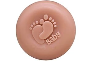 GRAINRAIN Baby Footprints Silicone Soap Mold Round Candle Mould for DIY Craft Plaster Wax (12207)