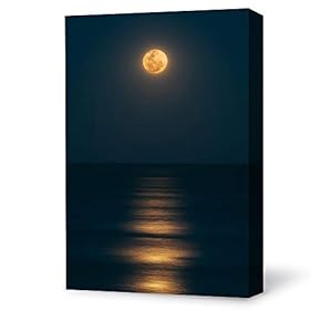 Canvas Wall Art Bright Moon Shining Forests Painting Artwork for Home Prints Framed - 12x18 inches