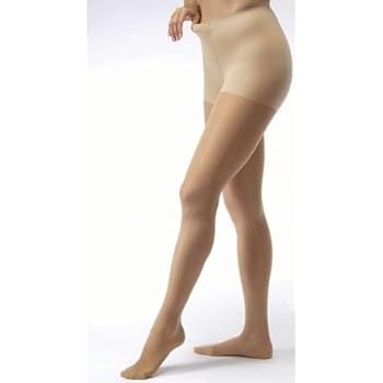 Jobst Ultra Sheer Thigh High Compression Stockings - 15-20 MmHg Open Toe, Natural Color, Medium
