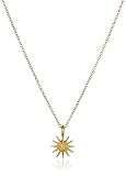 Dogeared Reminders "Accomplish Magnificient Things" Gold Dipped Sterling Silver  Starburst Charm Necklace, 16"+2" Extender