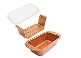 NEW! As Seen On TV Copper Chef Perfect Loaf Pan With Insert And Lid