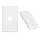 Cable Matters 10-Pack Low Profile 1 Port Keystone Jack Wall Plate in White