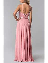 Vestido largo de dama de honor para mujer, espalda abierta, línea A, vestido formal de noche