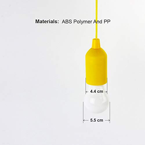 HUAXIE LED Pull Cord Tent Light, Portable Hanging Camping Lantern Indoor Outdoor for Home Decorations LED Lights (Yellow)
