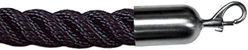 Lawrence metal ROPE-TWST-33-040-2-SNAP-1S Twisted Plastic Rope, 4', Black